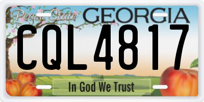 GA license plate CQL4817