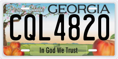 GA license plate CQL4820