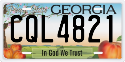 GA license plate CQL4821
