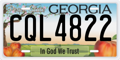 GA license plate CQL4822