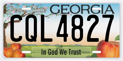 GA license plate CQL4827