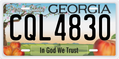 GA license plate CQL4830