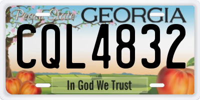 GA license plate CQL4832