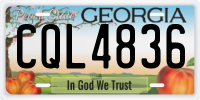 GA license plate CQL4836