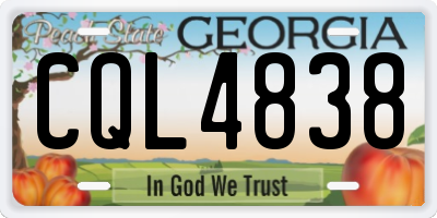 GA license plate CQL4838