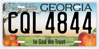 GA license plate CQL4844