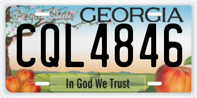 GA license plate CQL4846