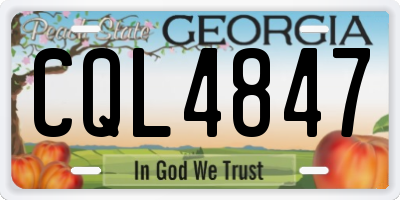 GA license plate CQL4847