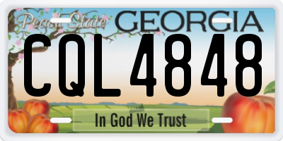 GA license plate CQL4848