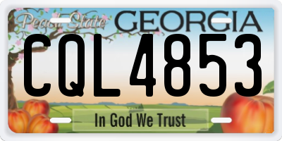 GA license plate CQL4853