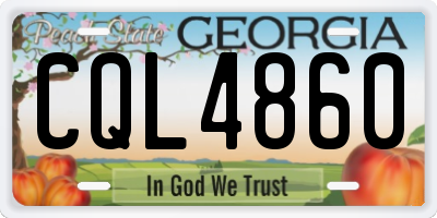 GA license plate CQL4860