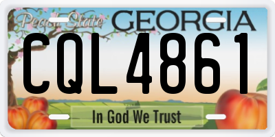 GA license plate CQL4861