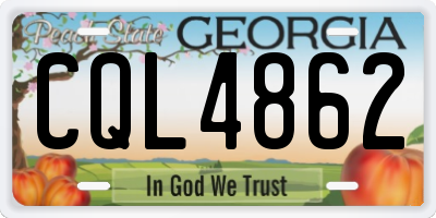 GA license plate CQL4862
