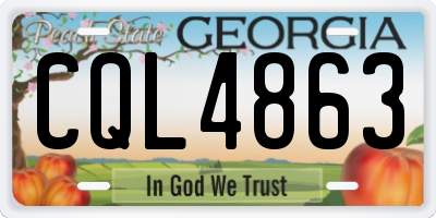 GA license plate CQL4863