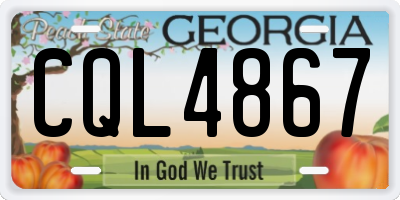 GA license plate CQL4867
