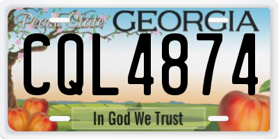 GA license plate CQL4874