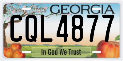 GA license plate CQL4877