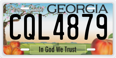 GA license plate CQL4879
