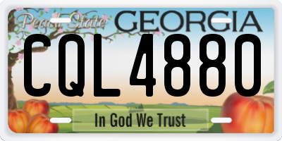 GA license plate CQL4880