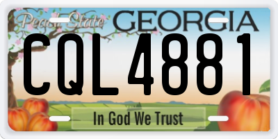 GA license plate CQL4881