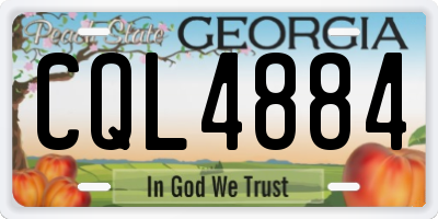 GA license plate CQL4884
