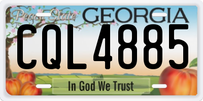 GA license plate CQL4885