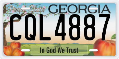 GA license plate CQL4887