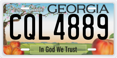 GA license plate CQL4889