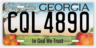 GA license plate CQL4890