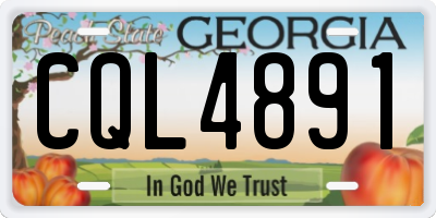 GA license plate CQL4891