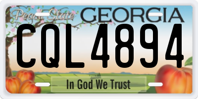 GA license plate CQL4894