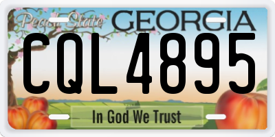 GA license plate CQL4895