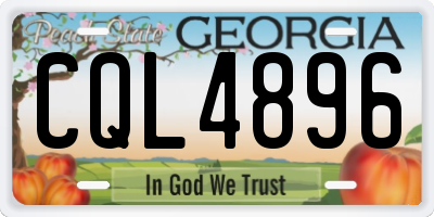 GA license plate CQL4896