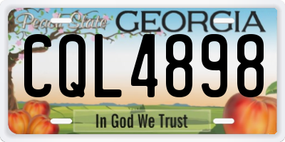 GA license plate CQL4898