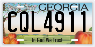 GA license plate CQL4911