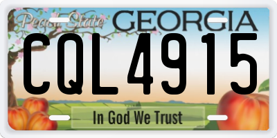 GA license plate CQL4915