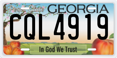 GA license plate CQL4919