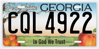 GA license plate CQL4922
