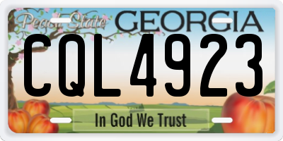 GA license plate CQL4923