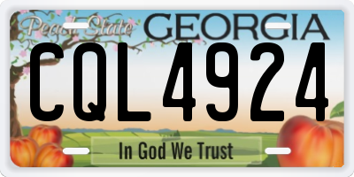 GA license plate CQL4924