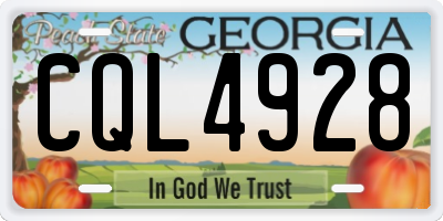 GA license plate CQL4928