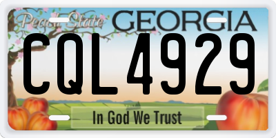 GA license plate CQL4929