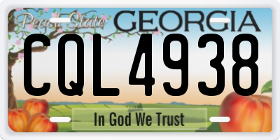 GA license plate CQL4938