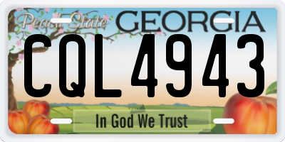 GA license plate CQL4943