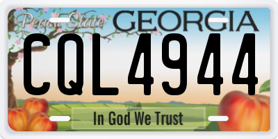GA license plate CQL4944