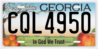 GA license plate CQL4950