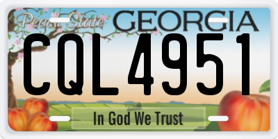 GA license plate CQL4951