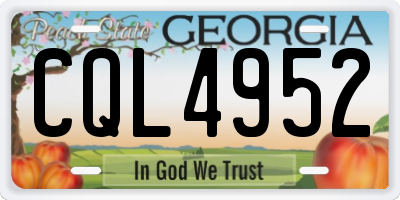 GA license plate CQL4952