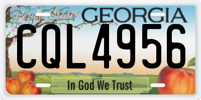 GA license plate CQL4956
