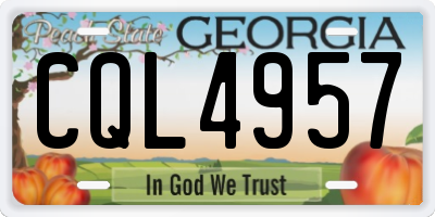GA license plate CQL4957